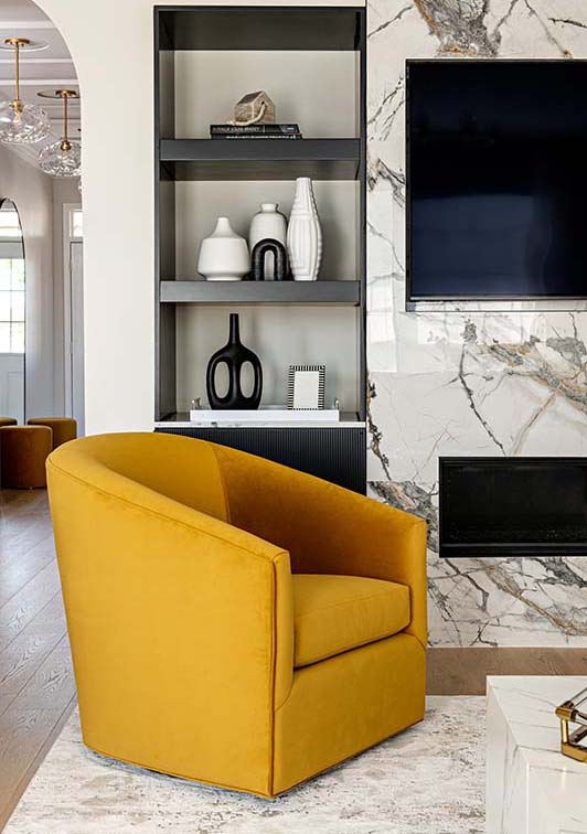 detail of cosy chair in sitting room