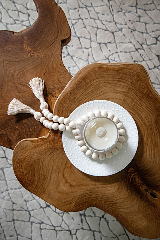 top view of a tree slice table