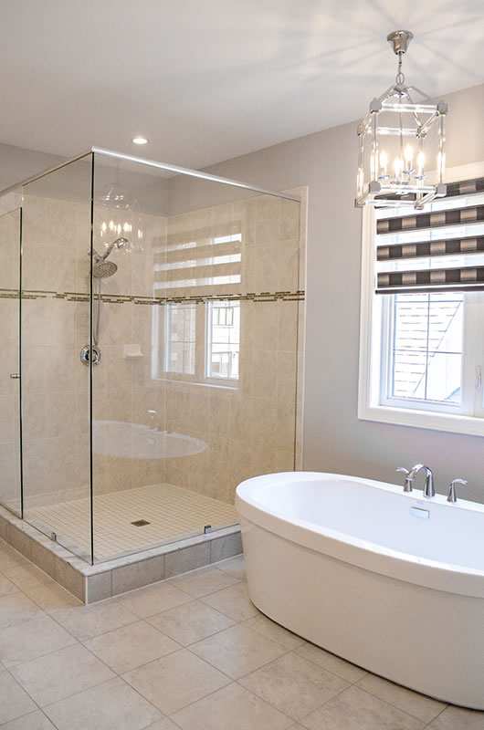 bathroom tub and shower stall