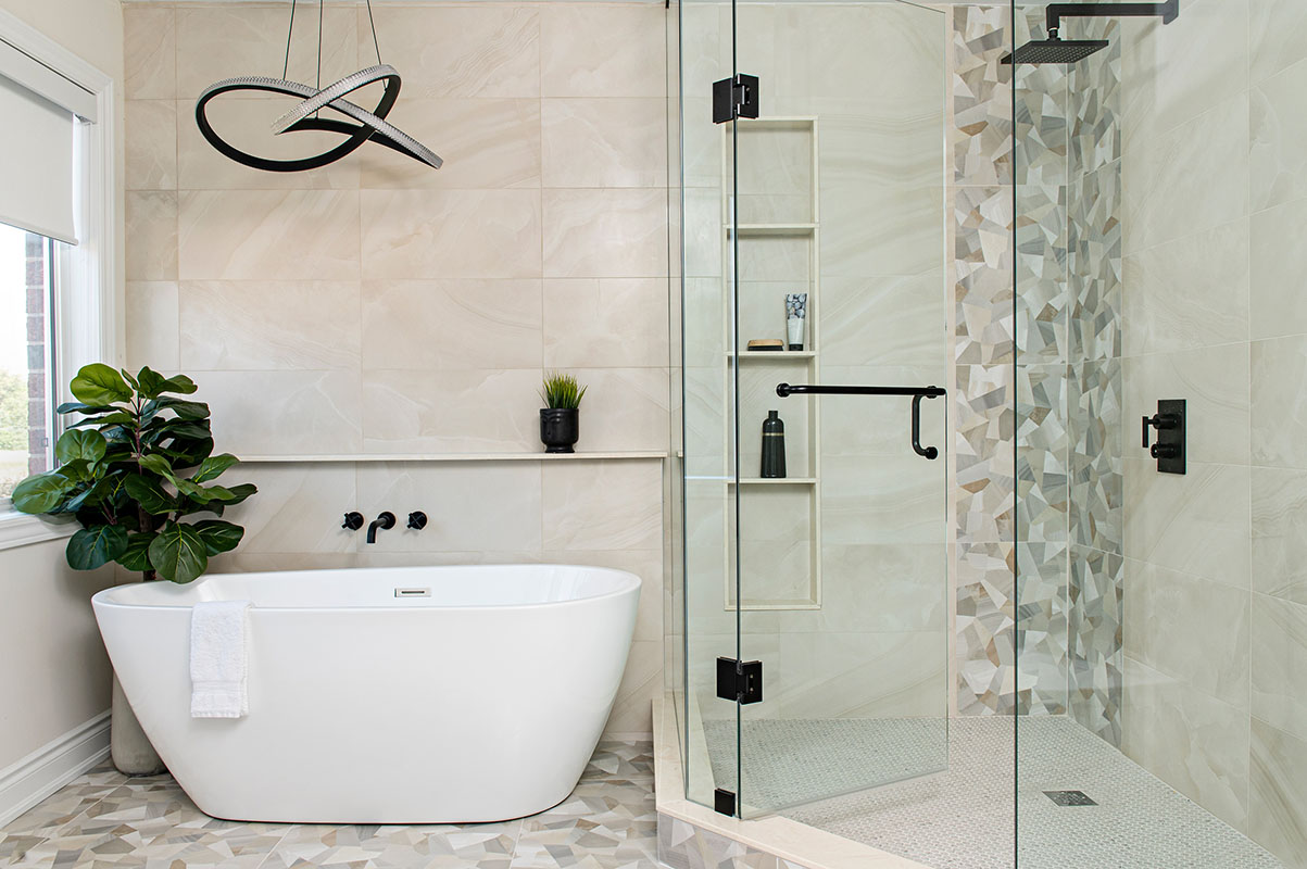 bathroom shower and tub