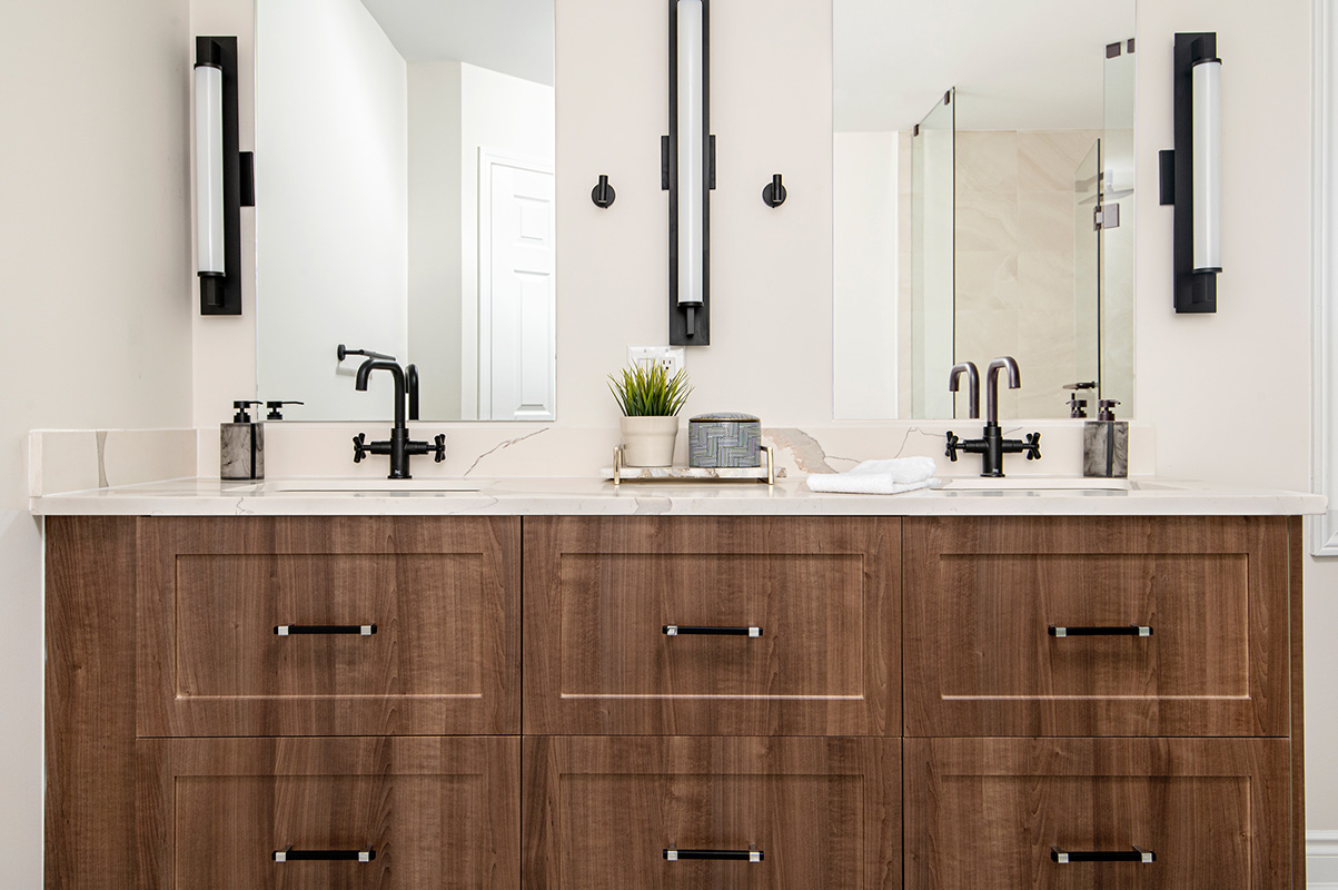 bathroom cabinet and mirrors