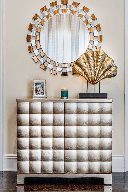 hallway side table and mirror