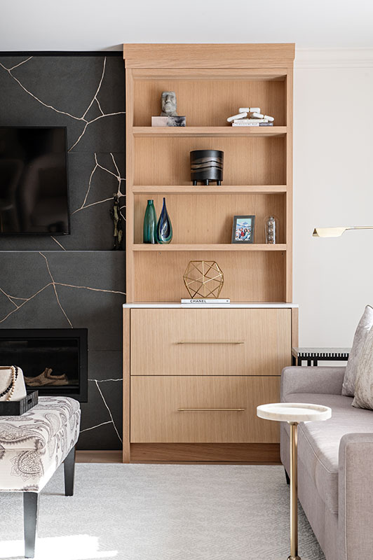 detail view of tv room wall unit